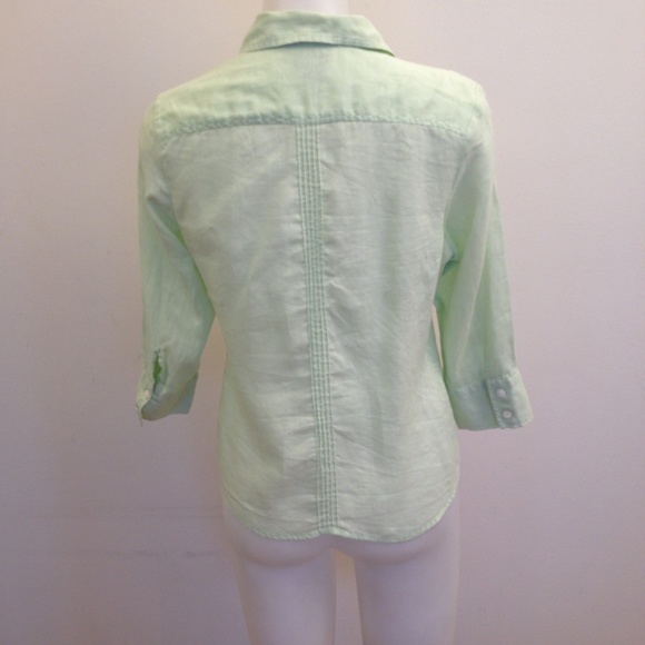 Tracy M.  Light Green Linen Shirt - Picture 4 of 4